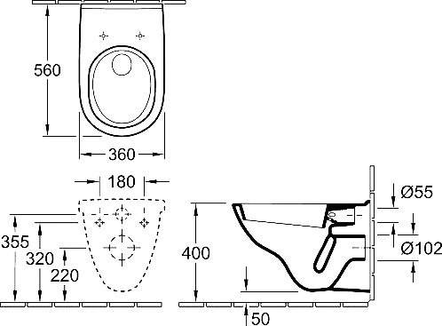 Комплект Система инсталляции для унитазов Grohe Rapid SL 38750001 4 в 1 с кнопкой смыва + Унитаз подвесной Villeroy & Boch O.Novo 5660 H101 alpin - 4