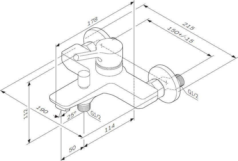 Смеситель Am.Pm X-Joy S F85B10000 для ванны с душем - 9