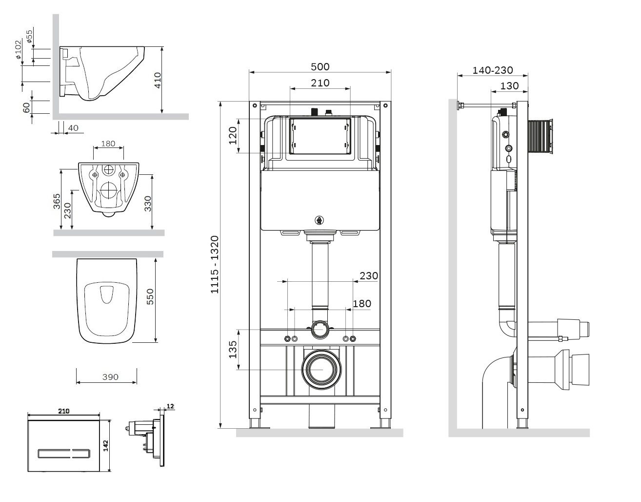 Комплект AM.PM Inspire V2.0 IS450A38.50A1700 с сиденьем микролифт, сенсорная кнопка - 8