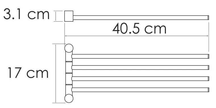 Полотенцедержатель четверной Wasserkraft белый матовый  K-1034W - 1