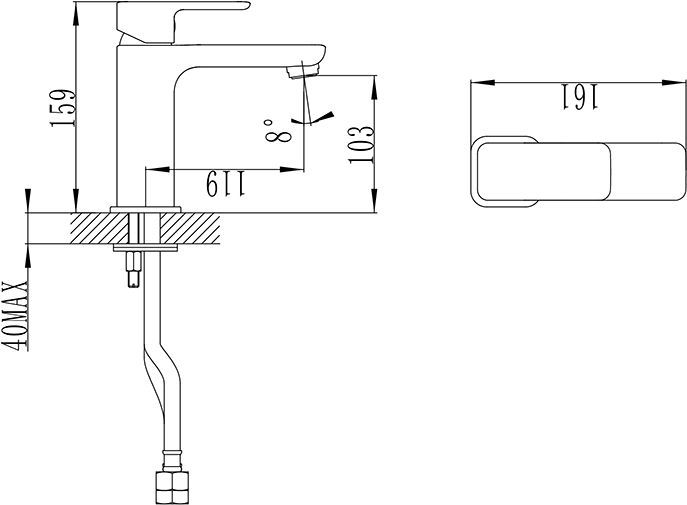 Смеситель Iddis Brick BRISB00i01 для раковины - 2