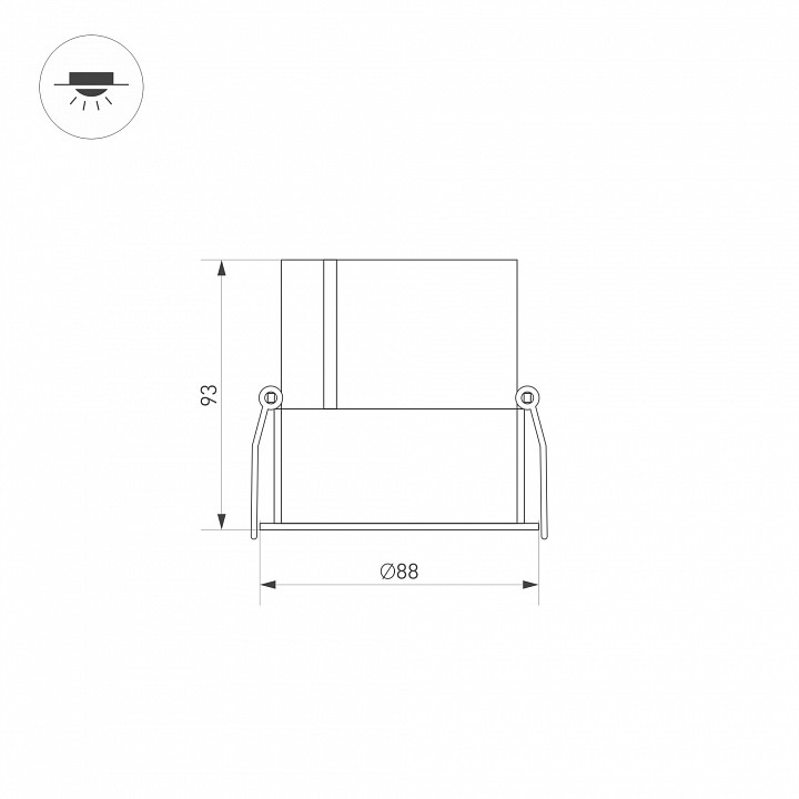 Встраиваемый светодиодный светильник Arlight S-Atlas-Built-R90-25W Warm3000 035467 - 1