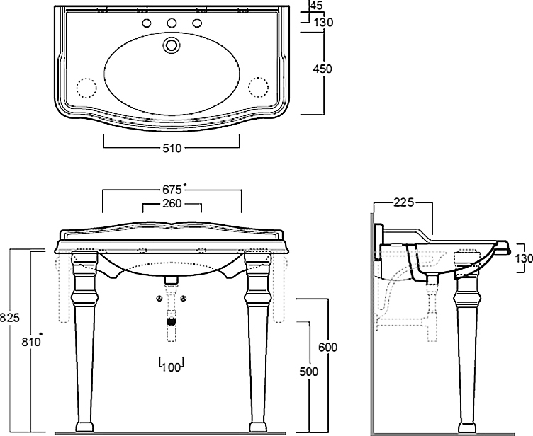 Раковина Simas Arcade AR 874 105 см AR874 - 7