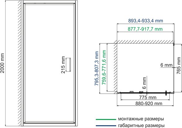 Душевой уголок Wasserkraft Salm 27I20 90x80 см - 3