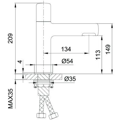 Смеситель для раковины Gappo хром G1052-80 - 1