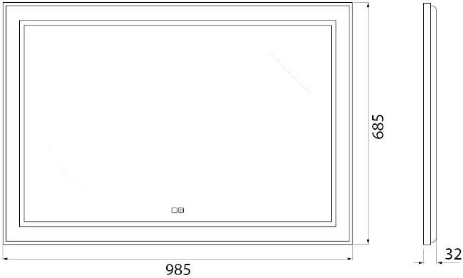 Зеркало BelBagno Kraft 98.5х68.5 с подсветкой, подогревом, черный  SPC-KRAFT-985-685-TCH-WARM-NERO - 4