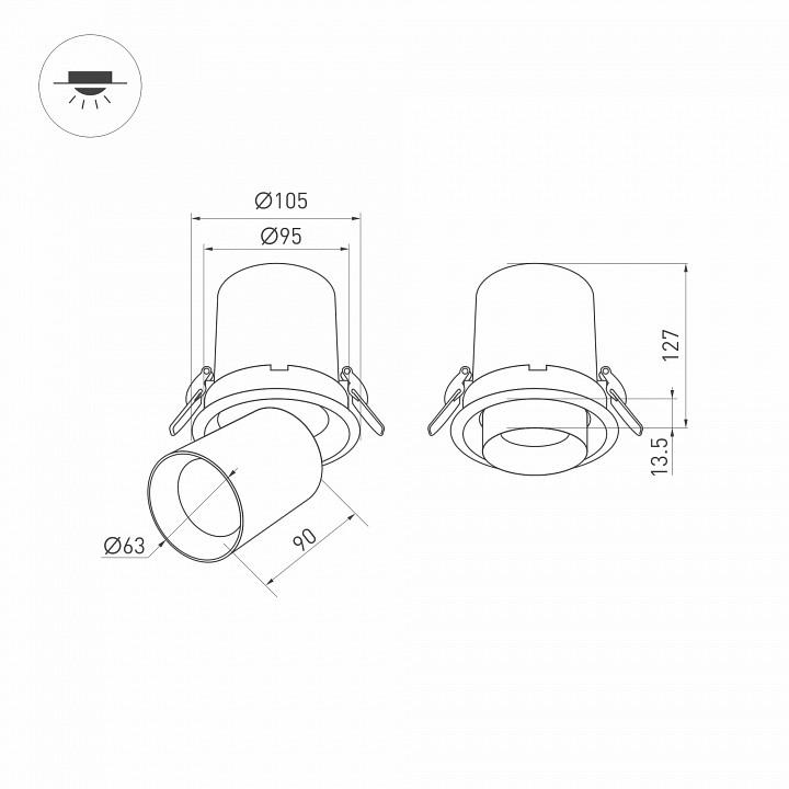 Встраиваемый светодиодный спот Arlight LTD-Pull-R100-10W Day4000 031364 - 6