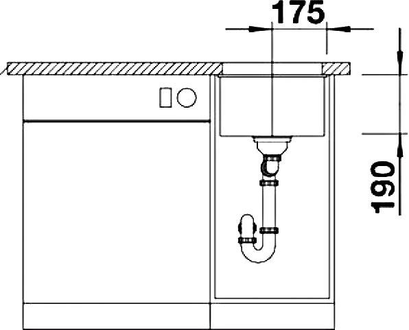 Мойка кухонная Blanco Subline 320-U темная скала 523407 - 3