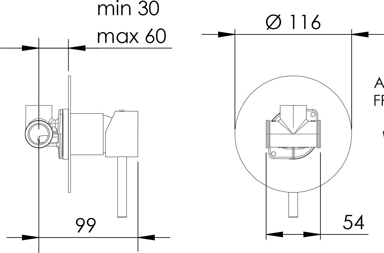 Смеситель для душа Remer X Style X30L С ВНУТРЕННЕЙ ЧАСТЬЮ - 1