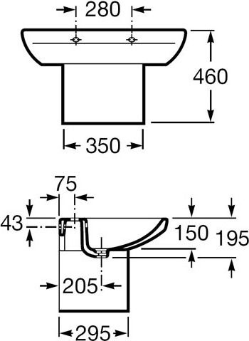 Раковина Roca Dama Senso 327510000 80 см - 14