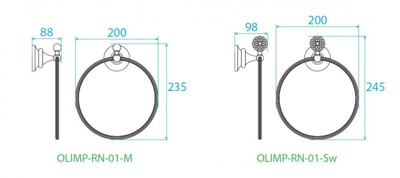 Полотенцедержатель Cezares OLIMP  OLIMP-RN-02-Sw - 2