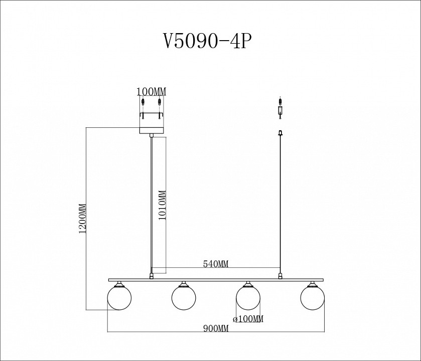 Светильник на штанге Moderli Lingdal V5090-4P - 1