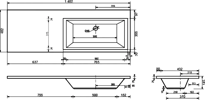 Раковина мебельная Style Line Даллас 140 R белый СС-00002215 - 4