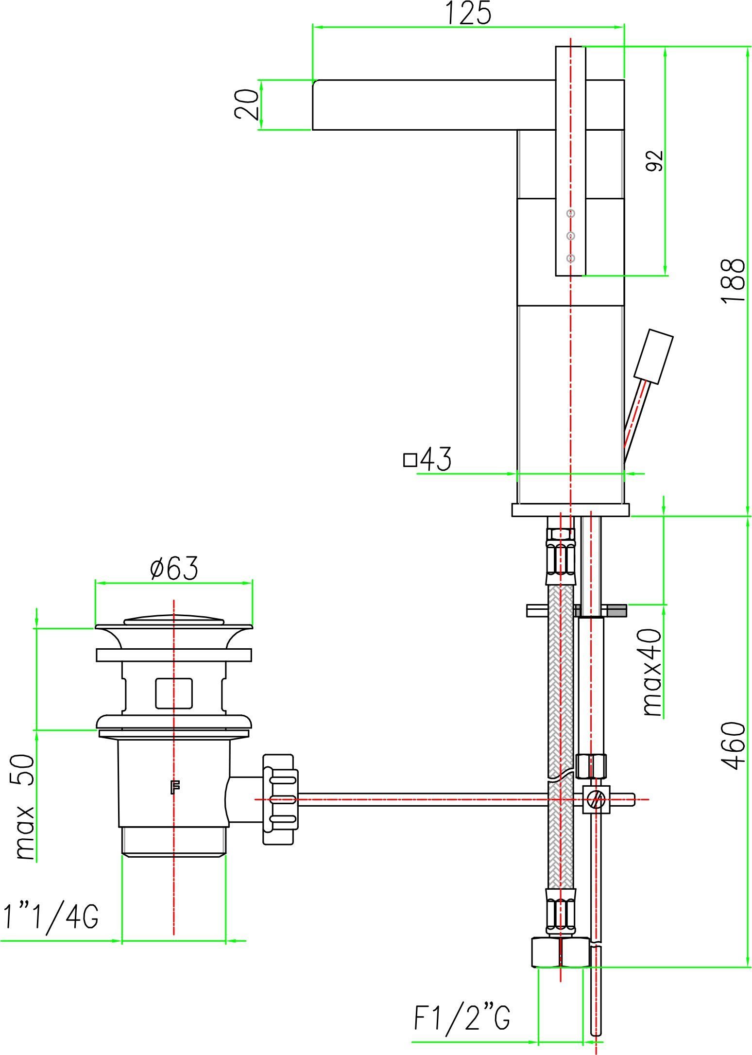 Смеситель для раковины Fiore  хром  85CR7719 - 3