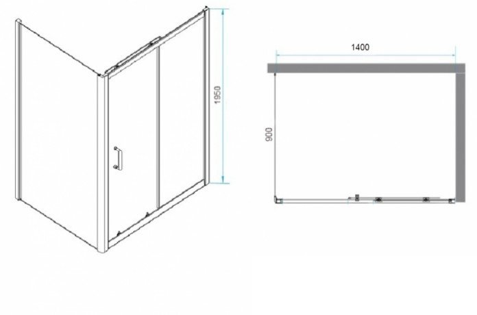 Душевой уголок RGW Passage PA-74 140x90 профиль хром стекло прозрачное 410874149-11 - 2