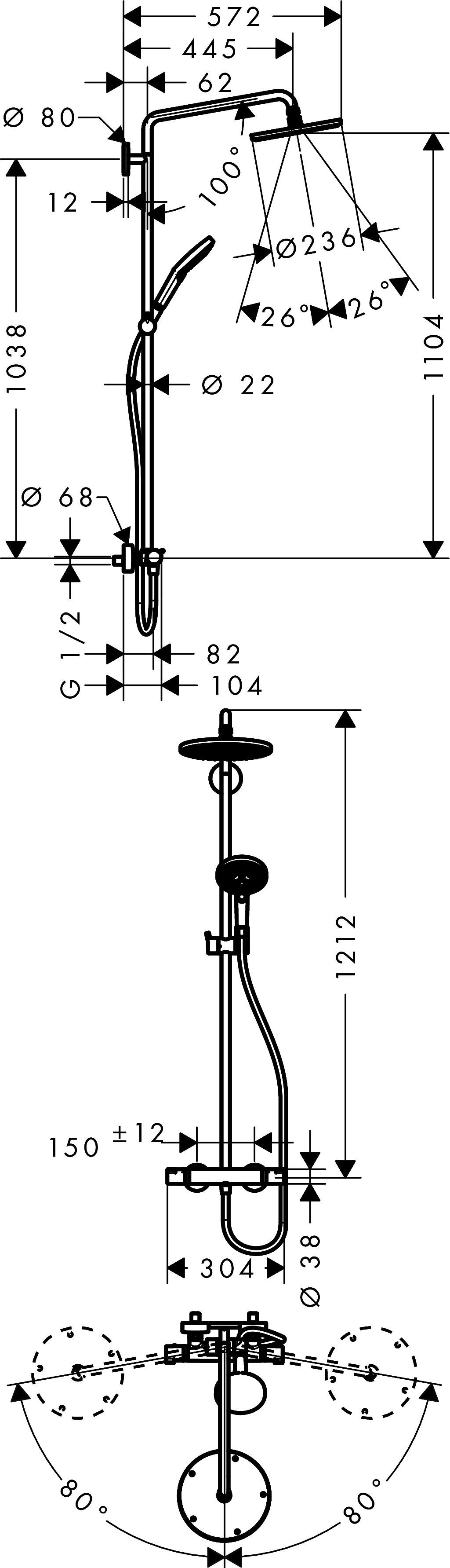 Душевая стойка Hansgrohe Raindance Select S 240 27116000 Showerpipe - 4