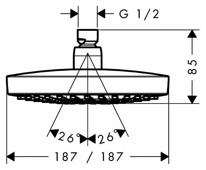 Верхний душ Hansgrohe Croma Select E 180 26524000 хром - 2