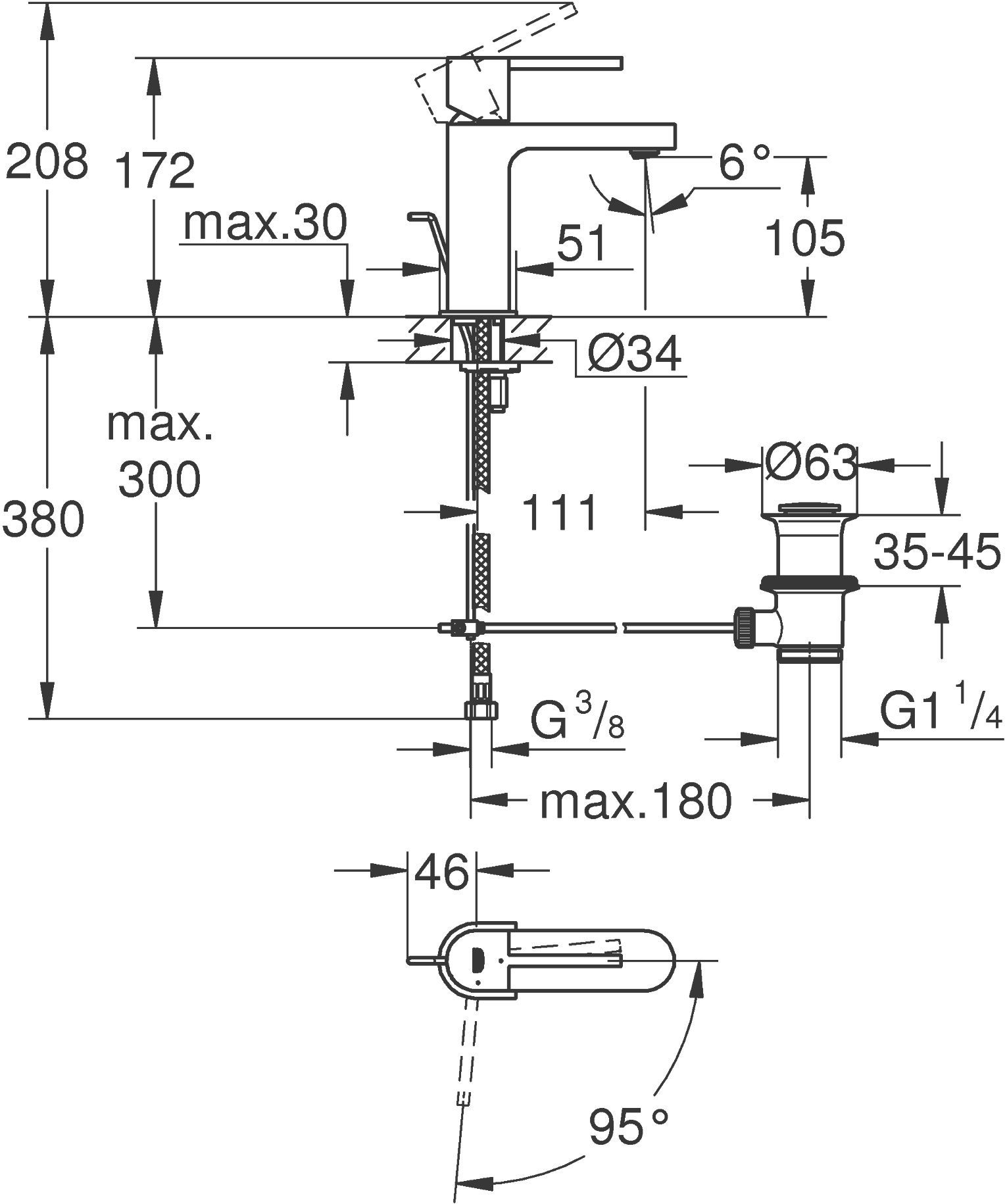 Смеситель Grohe Plus 32612003 для раковины - 4