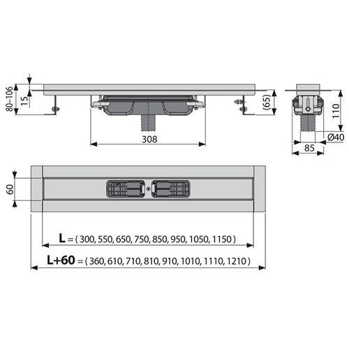 Душевой лоток AlcaPlast  75 см  APZ1106-750 - 0