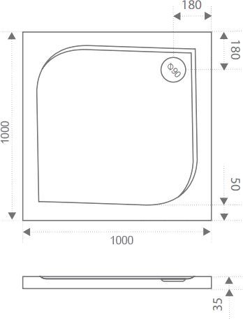 Поддон для душа Good Door Квадро 100x100 ЛП00006 - 1