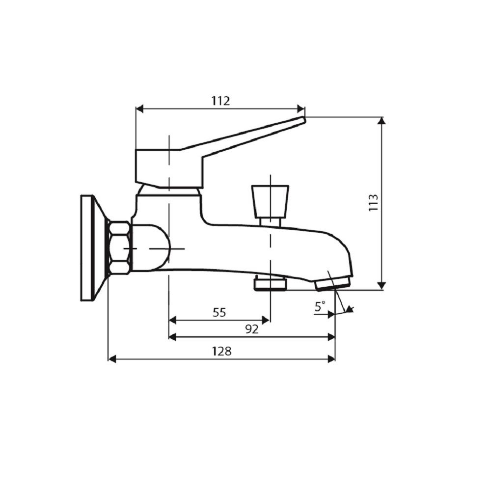 Смеситель Dorff Optima для ванны с душем D2010008 - 6