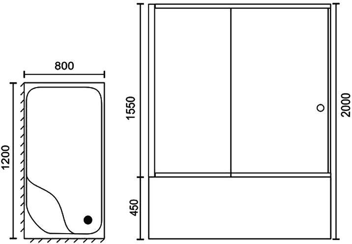 Душевой уголок Royal Bath 120х80 хром стекло матовое RB8120BP-C-CH-L - 5