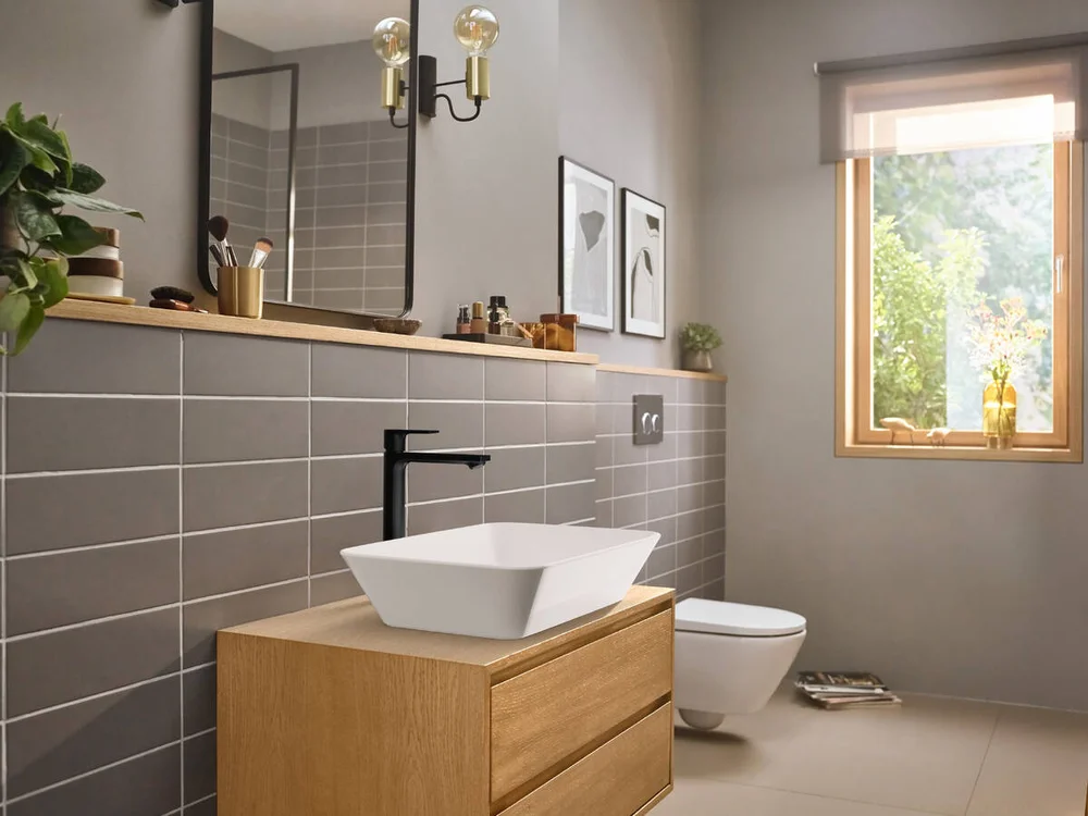 Смеситель для раковины Hansgrohe Rebris E с донным клапаном черный матовый 72581670 - 2