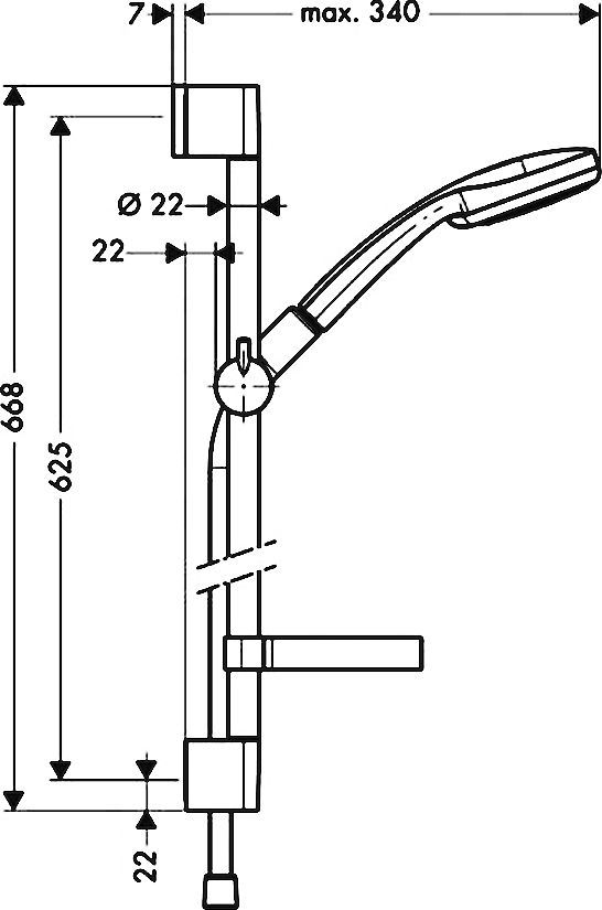 Душевой гарнитур Hansgrohe Croma 100 Vario 27772000 Unica'C - 9