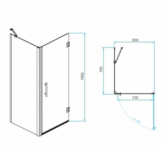 Душевой уголок RGW Passage PA-36B 60x70 профиль черный стекло прозрачное 41083667-014 - 2