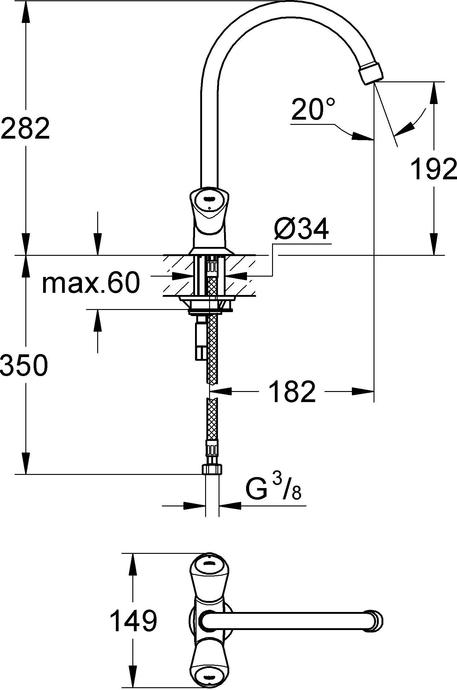 Смеситель Grohe Costa L 31819001 для кухонной мойки - 5