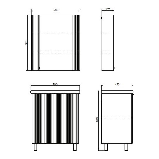 Тумба с раковиной Comforty Лима 70 антрацит 00-00013686 - 3