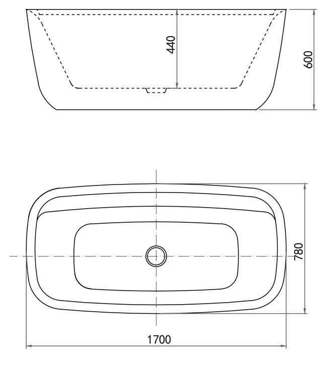 Акриловая ванна Aquanet Fine 260051 170x80, белая матовая 95778-MW - 4