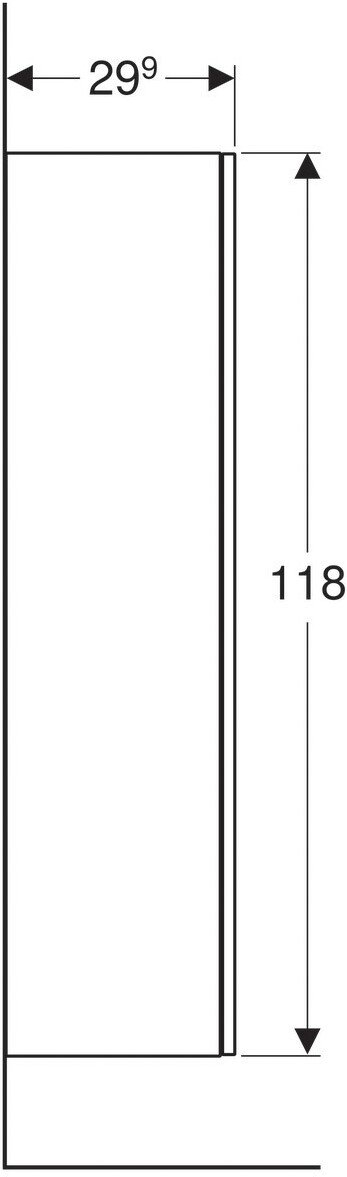 500.361.JR.1 Geberit Smyle Square Шкафчик боковой высокий с одной дверцей 1180 мм, цвет 