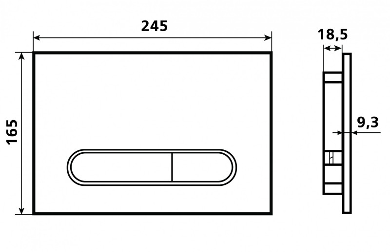 Кнопка смыва Esbano черный матовый  ESINOVL17MB - 1