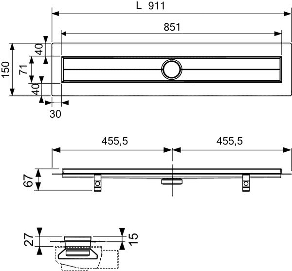 Душевой лоток Tece Drainline 91.1 см  600900 - 7