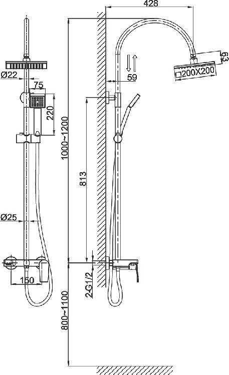 Душевая стойка D&K   DA1323701C05 - 2