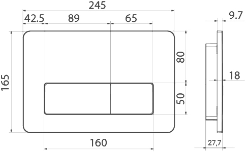 Кнопка смыва IDDIS Unifix белая глянцевая UNI10W0i77 - 2