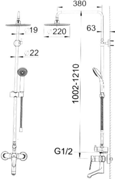 Душевая стойка Bravat Eco F6111147C-A-RUS - 2