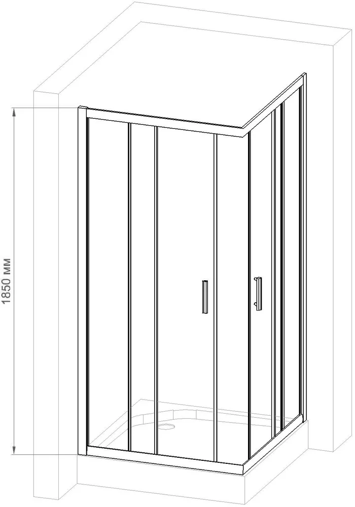 Душевой уголок Royal Bath HPD 80х80 профиль белый стекло матовое RB80HPD-C - 2