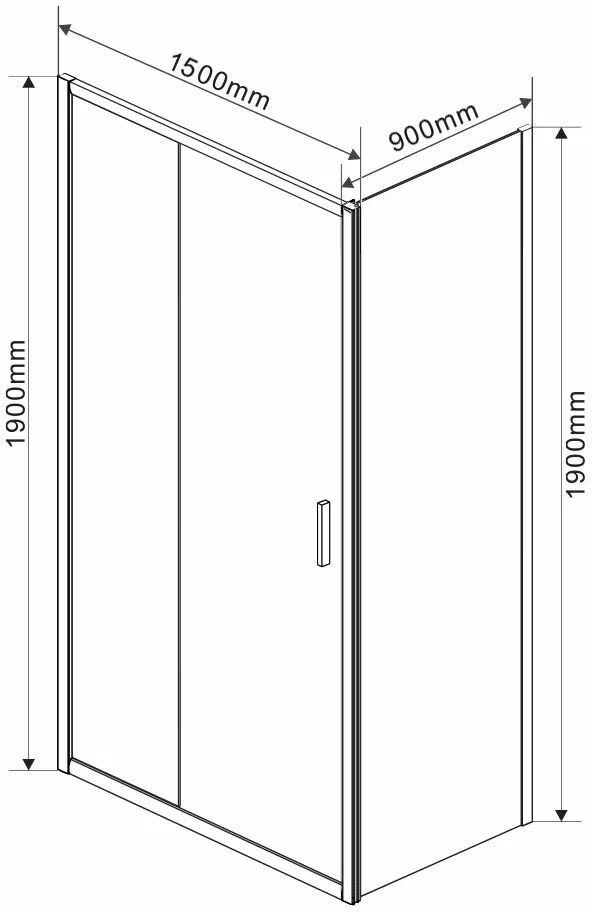 Душевой уголок Vincea Garda 150х90 профиль сталь стекло прозрачное VSR-1G9015CLGM - 2