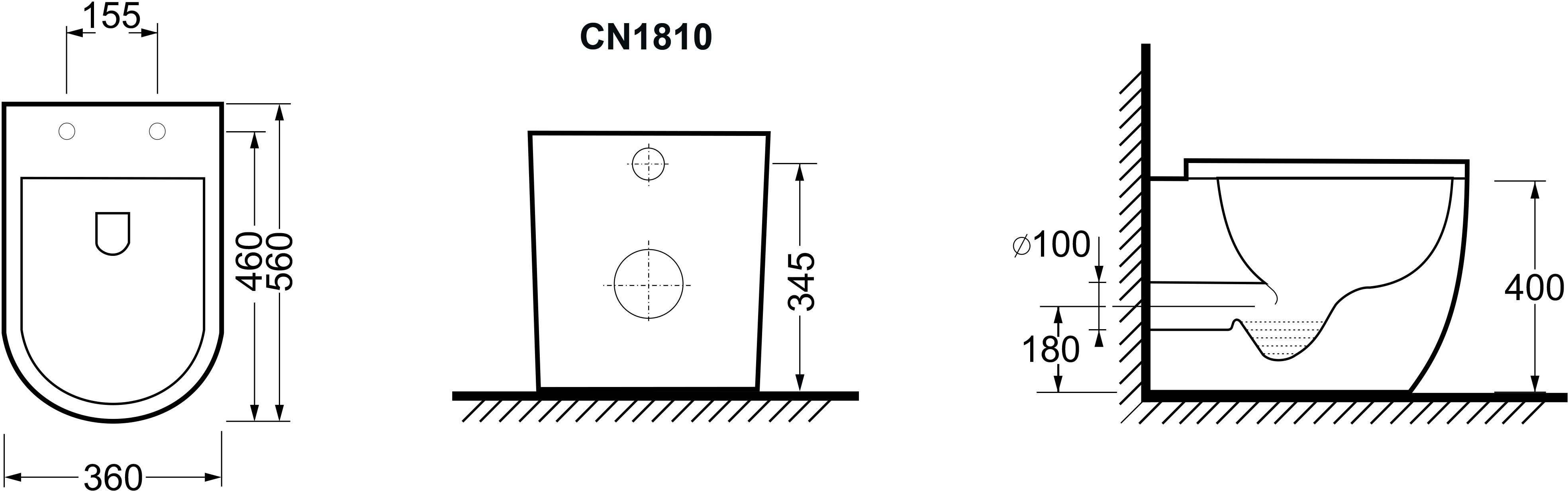 Унитаз приставной Ceramica Nova Mia с микролифтом, безободковый CN1810 - 6