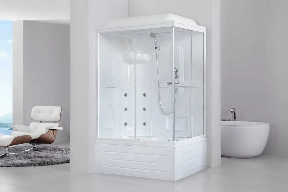 Душевая кабина Royal Bath BP 100х80 L с гидромассажем профиль белый стекло прозрачное RB8100BP2-T-L - 1