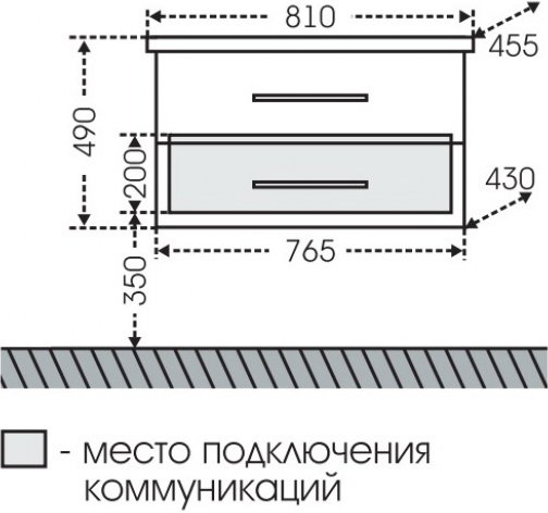 Тумба для комплекта подвесная СанТа Омега Фостер 80 белый 207005 - 6