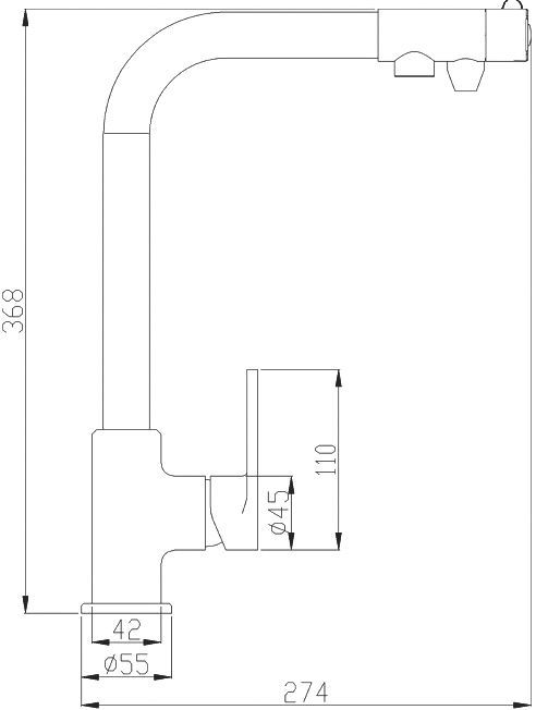 Смеситель Steel Hammer SH 572 BLACK BR для кухонной мойки - 1