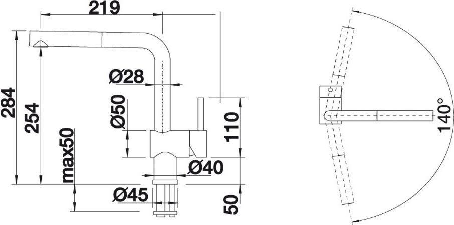 Смеситель для кухонной мойки Blanco Linus черный  516688 - 3