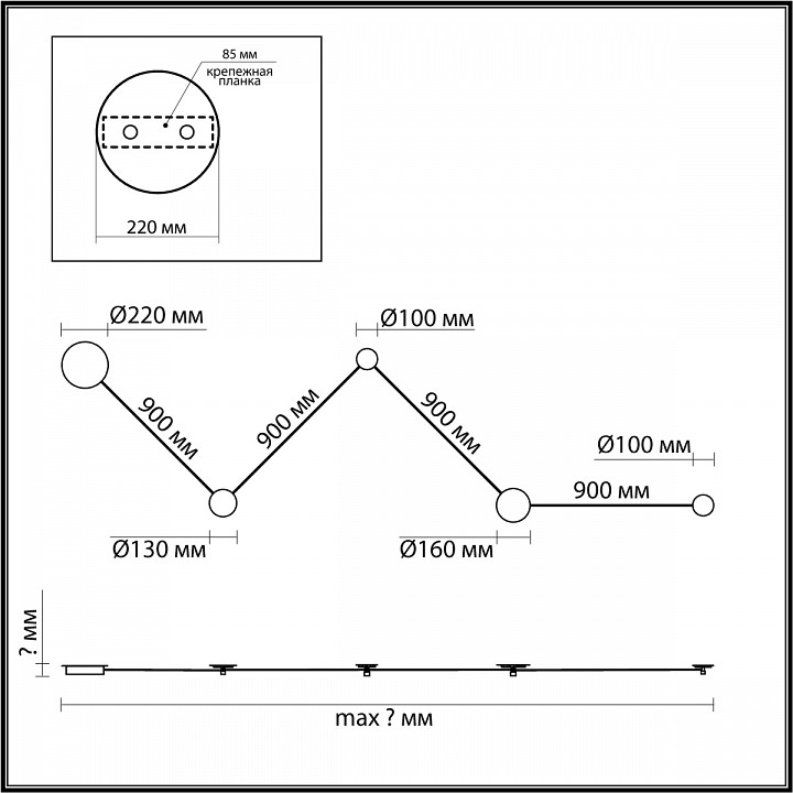 Накладной светильник Odeon Light Hightech 6625/25WL - 3