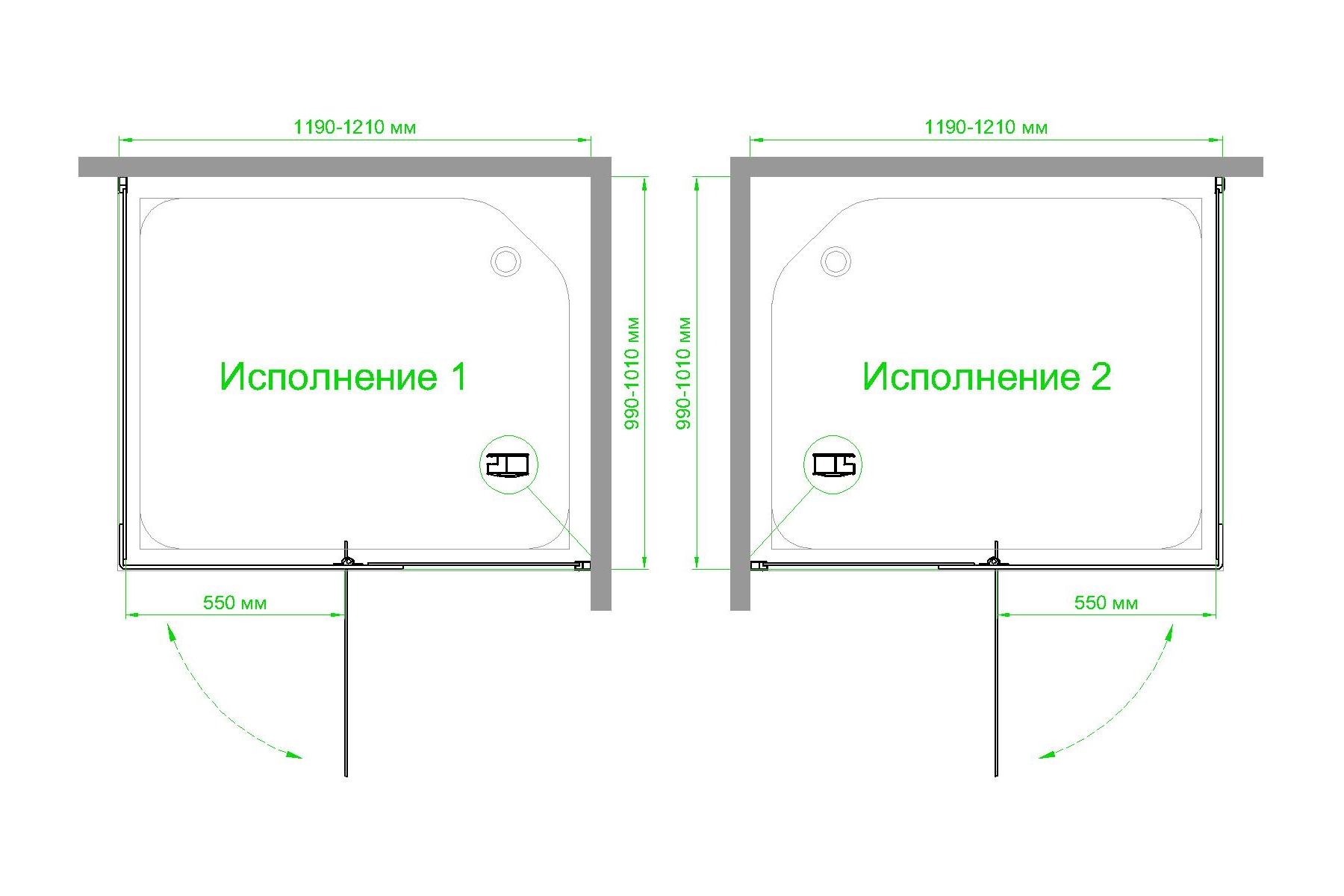 Душевой уголок Royal Bath HPVD 120х100 профиль белый стекло матовое RB1120HPVD-C - 3