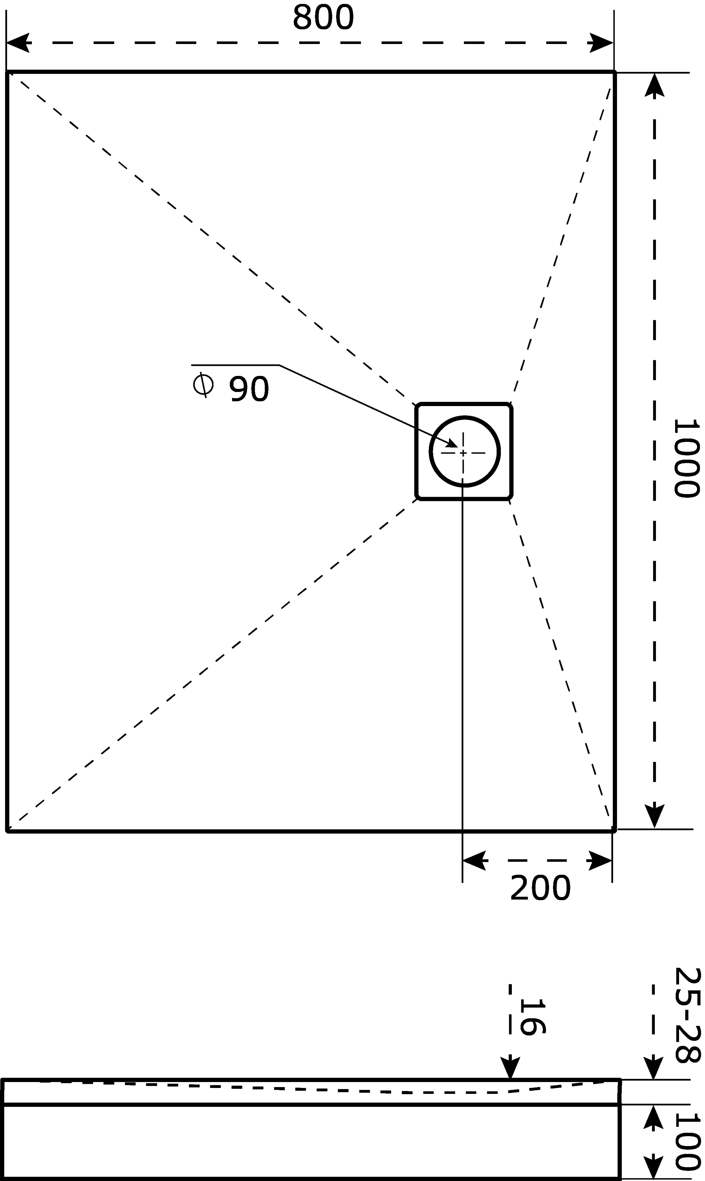 Поддон для душа Good Door Essentia 80x100, с сифоном, графит ЛП00219 - 3