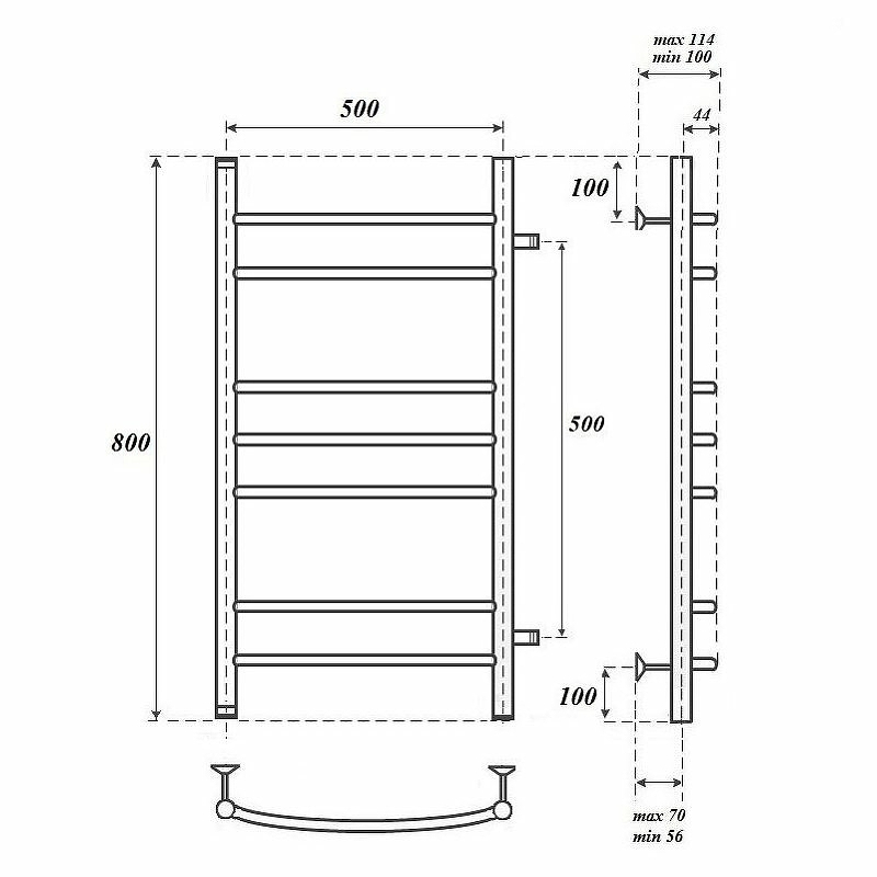 Полотенцесушитель водяной Point Альфа 50х80 хром PN05558 - 1