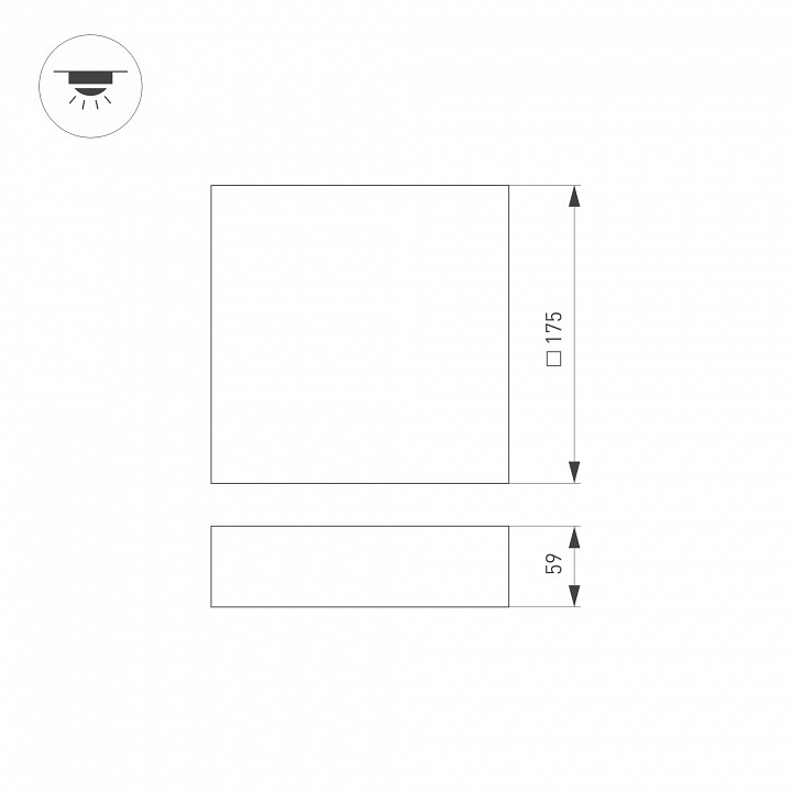 Потолочный светодиодный светильник Arlight SP-Quadro-S175x175-16W Warm3000 034783 - 3